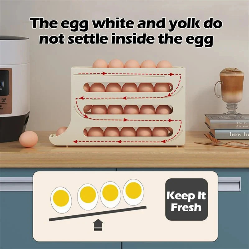 Refrigerator Egg Storage Box Kitchen Egg Box Storage Egg Box Large Capacity Dedicated Egg Carton Egg Rolling Egg Storage Box