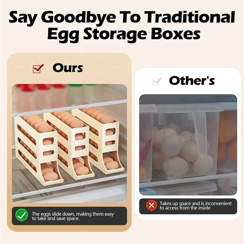 Refrigerator Egg Storage Box Kitchen Egg Box Storage Egg Box Large Capacity Dedicated Egg Carton Egg Rolling Egg Storage Box