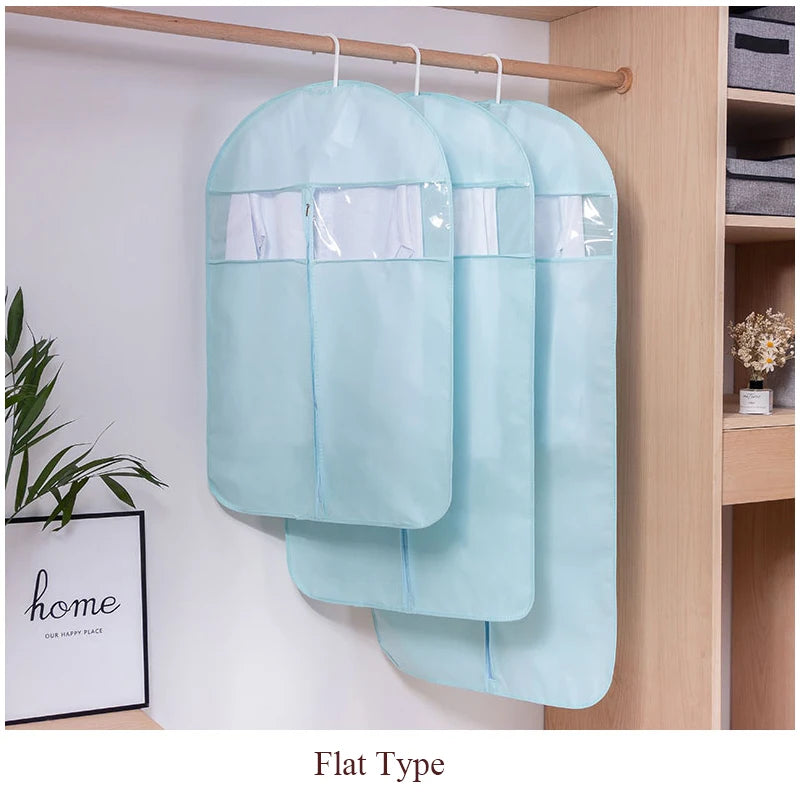 Three-dimension case for dresses wardrobe clothes cover suit cover with zipper garment bag with clear window fur coat protector