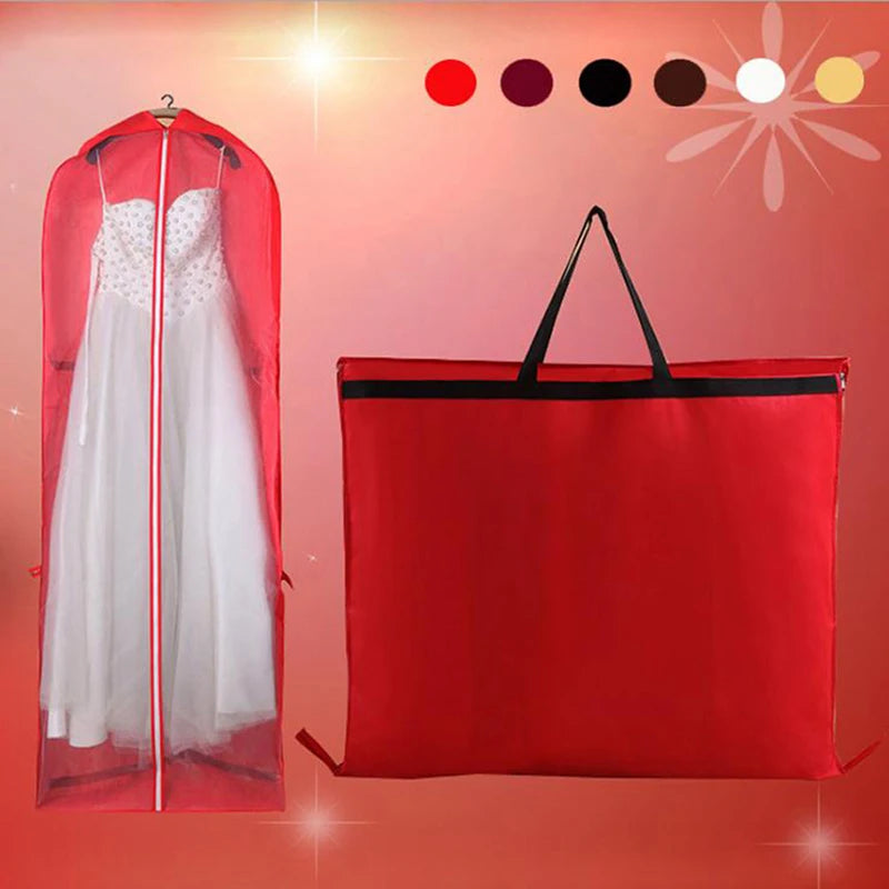 Large For Wedding Dress Dust Cover Zipper Gown Dustproof Cover Storage Bag Foldable Garment Clothes Case Protector