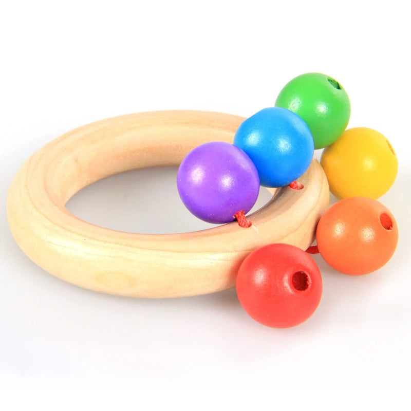 Montessori Wooden Rattles For Baby Crib Toys