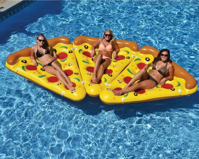 Pizza Floating Row Mount Adult Swimming Ring Floating Bed Lounge Chair Inflatable Floating Drainage Supplies Water Toys