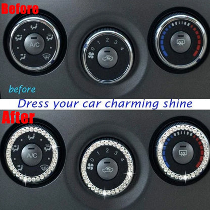 New Car One-key Start Button Decoration Ring with Diamond Rhinestone Circle Start Stop Switch Ring Car Interior Accessories