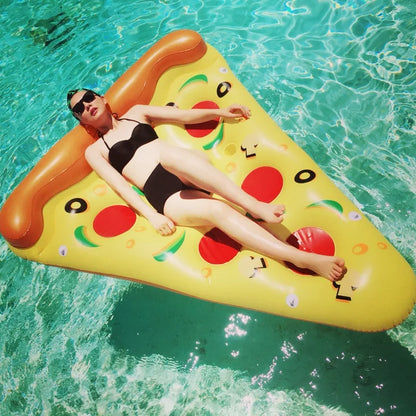 Pizza Floating Row Mount Adult Swimming Ring Floating Bed Lounge Chair Inflatable Floating Drainage Supplies Water Toys