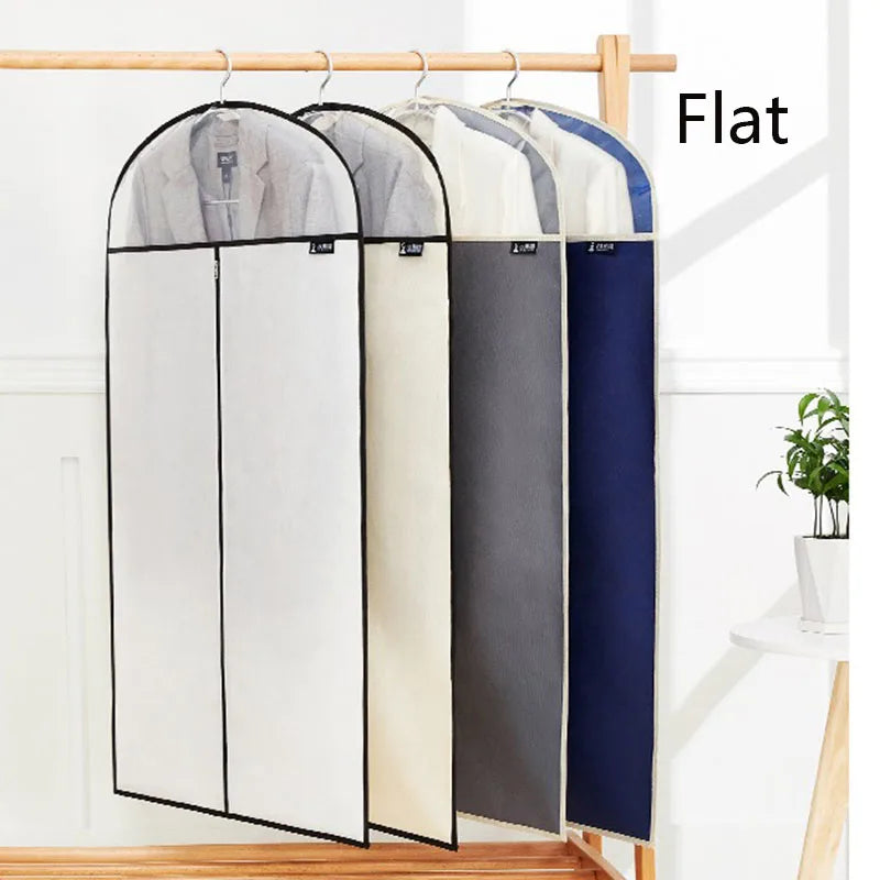 Garment Bag Dust Proof Jacket Suit Coat Cover Bag Hanging Protection Vetement Wardrobe Clothes Organizer Fabric Clothes Cover