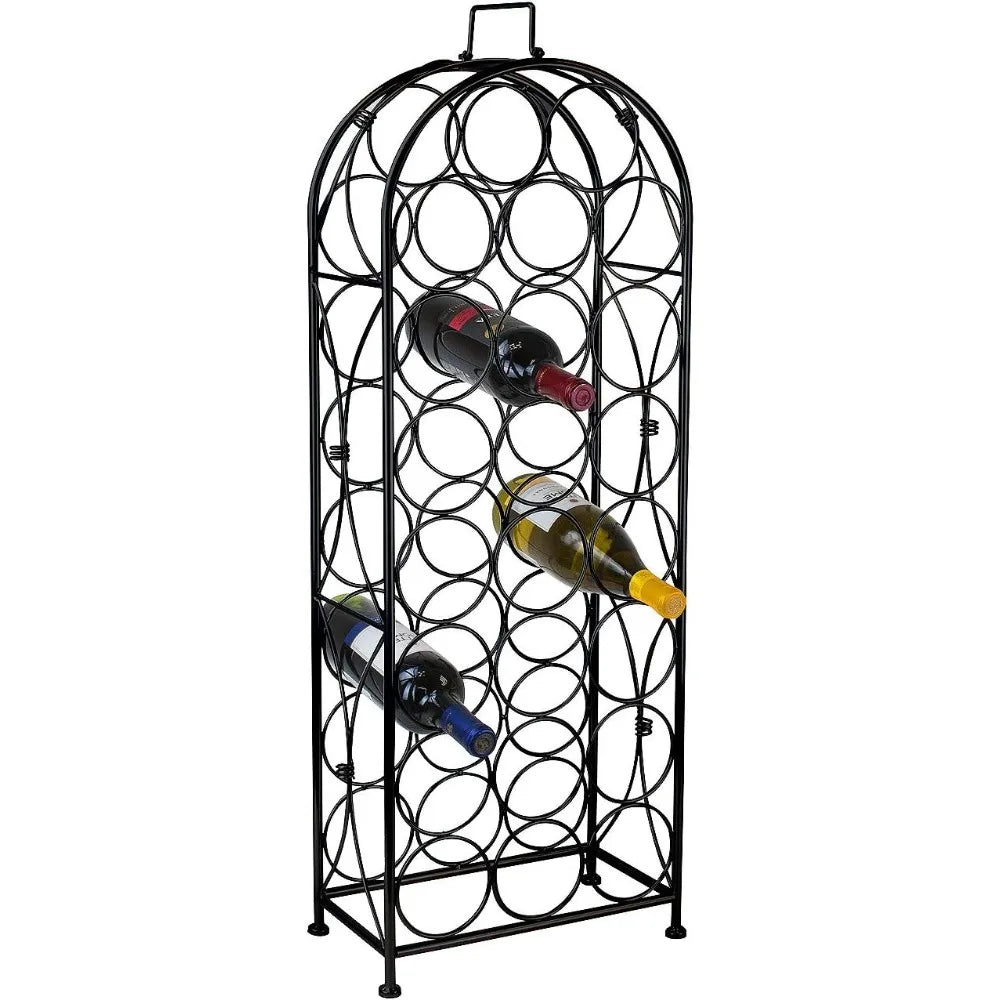 Wine Rack Freestanding Floor, Wines Stand for 23 Wines Bottle Storage, Metal Wine Bottle Holder Stands