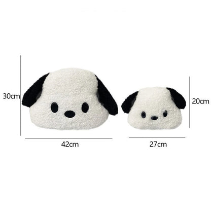 Plush Anime Cute Pochacco Car Waist Pillow Creative Car Headrest Neck Protection Pillow Soft Comfortable Auto White Dog Pillow