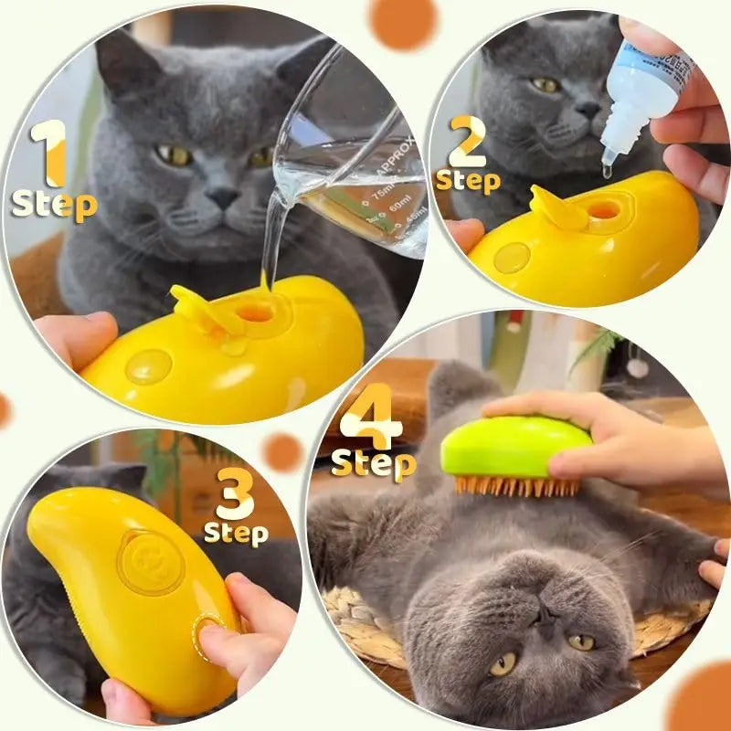 Cat Steam Brush  3 in 1 Pet Hair Removal Grooming Brush Cat Accessorie