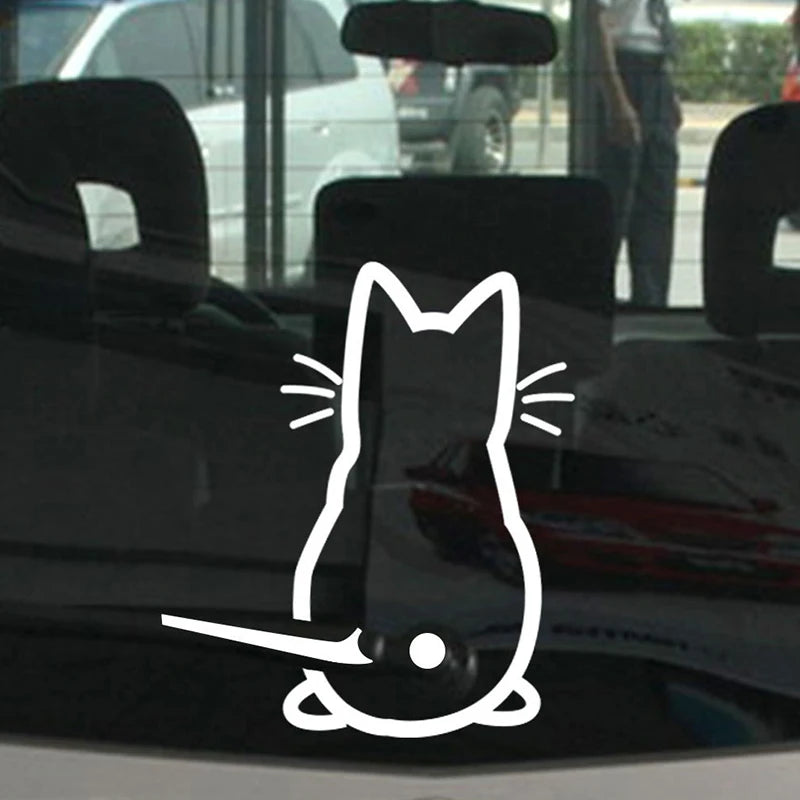 2024 New Car Interior Stickers Art Design Fun Cat Car Stickers Window Rear Glass Car Decoration Car Styling Stickers And Decals