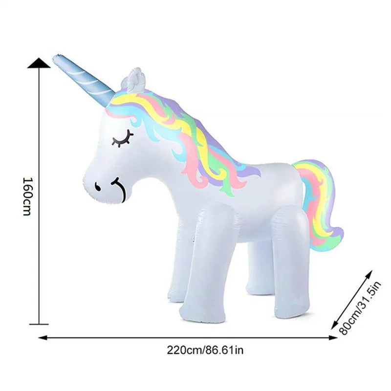 Giant Inflatable Unicorn Water Spray Pool Toys Swimming Float Outdoor Fountain Beach Party Kids Summer Toys Unicorn Party Decor