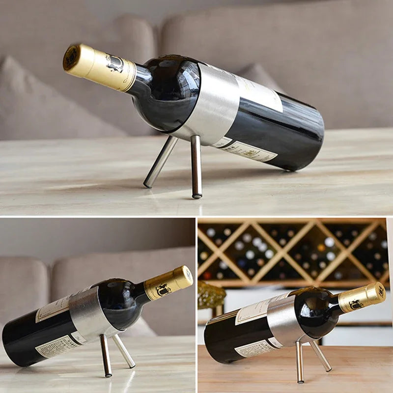 Creative Bottles Rack Holder Stainless Steel Wines Stand Bar Party Wine Rack Household Red Wine Holder Ornaments