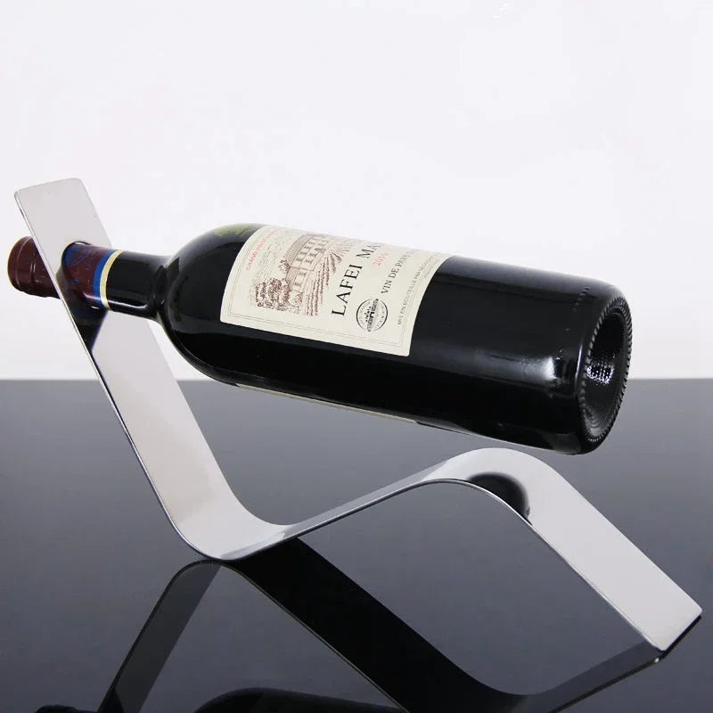 PEANDIM Creative Wine-bottle Holder Stainless Steel Wine Stand Bar Party Wine Rack Simple Household Red Wine Holder Ornaments