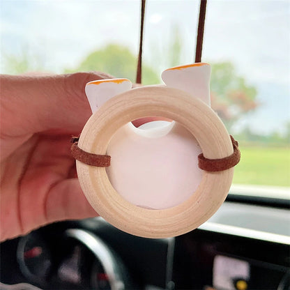 Cute Car Interior Duck Anime  Decoration Gypsum Auto Rearview Mirror Pendant for Swing Kawai Car Decoration Accessories Dropship