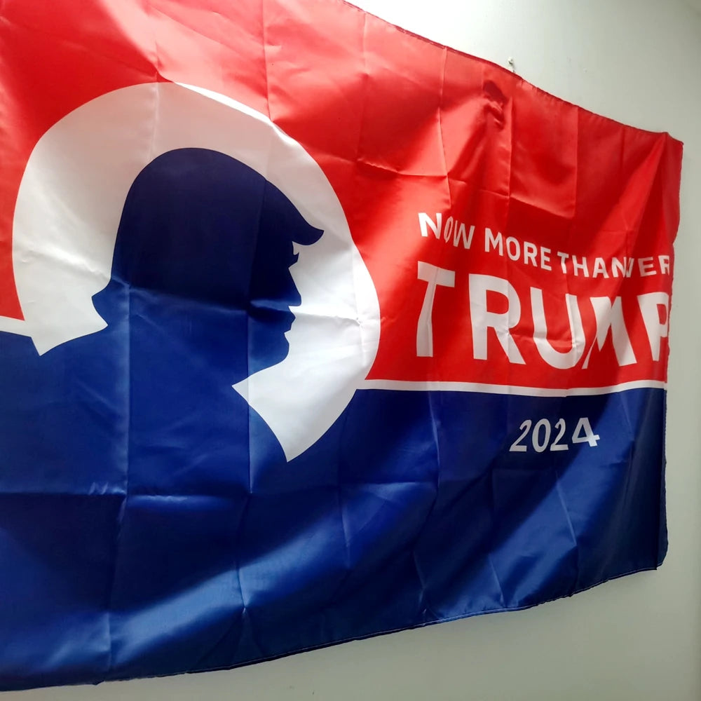 Trump Flag 2024 Now More Thanever Banner Outdoor Decorative 90x150cm Polyester