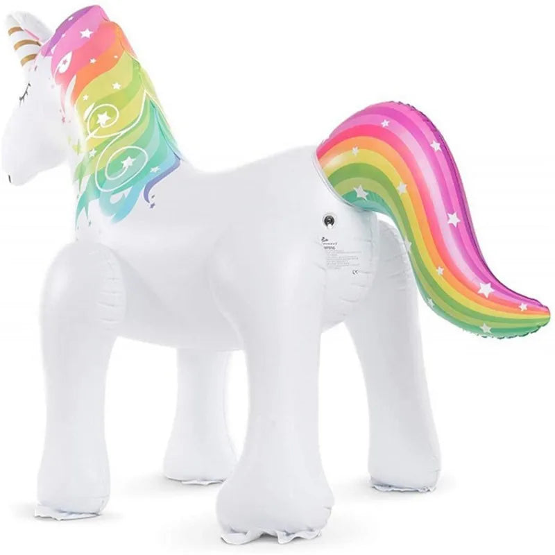 Giant Inflatable Unicorn Water Spray Pool Toys Swimming Float Outdoor Fountain Beach Party Kids Summer Toys Unicorn Party Decor