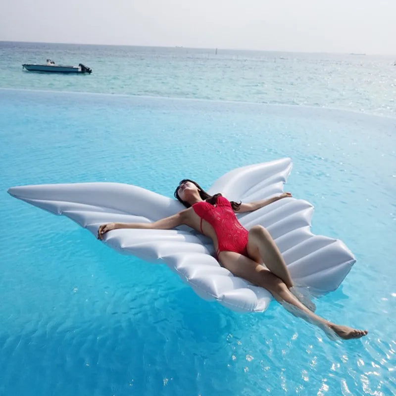 Ins Angel Wings Floating Row Floating Bed Mount Water Supplies Pool Floaties  Pool Floats  Inflatable Toys  Big Sea Mattress