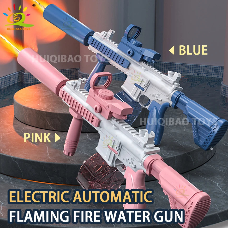 M416 QBZ95 Vector Summer Automatic Electric Fantasy Fire Light Water Gun Children Beach Outdoor Fight Toys for Boys Kids Gifts