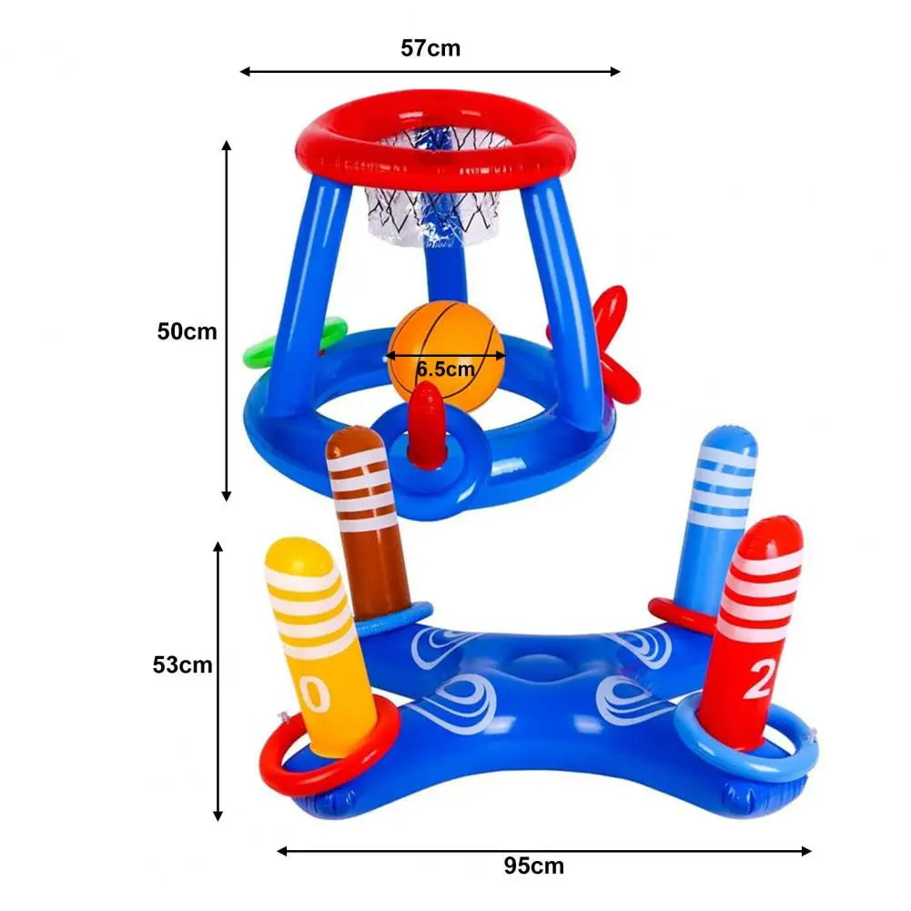 Floating Basketball Hoop Inflatable Water Toys Pool Floats Toy Inflatable Cross Ring Toss Pool Toys Kids Adults Swim Water Game