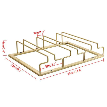 Hanging Wine Glasses Holder Multifunctional Goblet Rack Organizer With 3 Slots For Restaurants Bars Kitchens