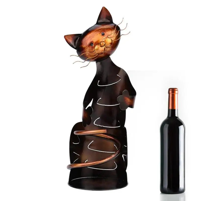 Wine Bottle Holder Collectible Tabletop Decor Wine Rack Cute Cat Figurine Wine Bottle Keeper for Display and Storage Accessorie