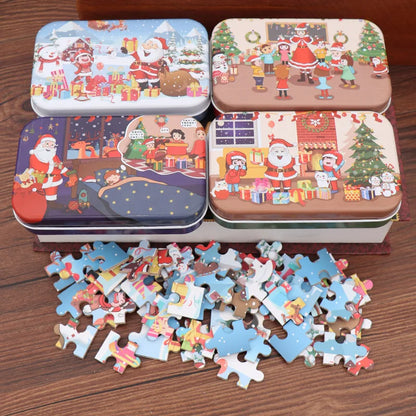 Baby Puzzle Montessori Educational Toys Wood 3D Puzzle Games Iron Box