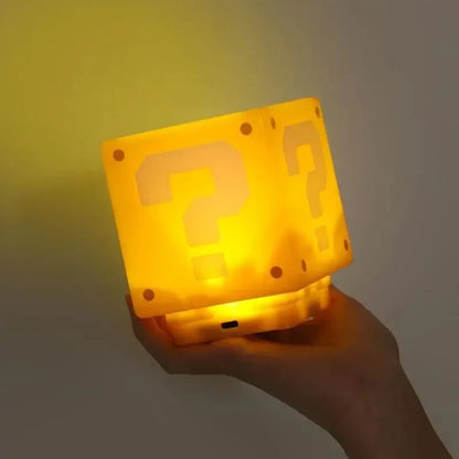 Super Mario Bros LED Question Mark Brick Night Light USB Charging Desk Lamp Light for Kids Birthday X-mas Gifts