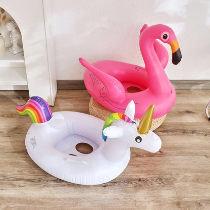 Baby Pool Float Dinosaur Swim Ring Inflatable Flamingo Swimming Circle Inflatable Games for Kids Pool Toys Unicorn Mermaid