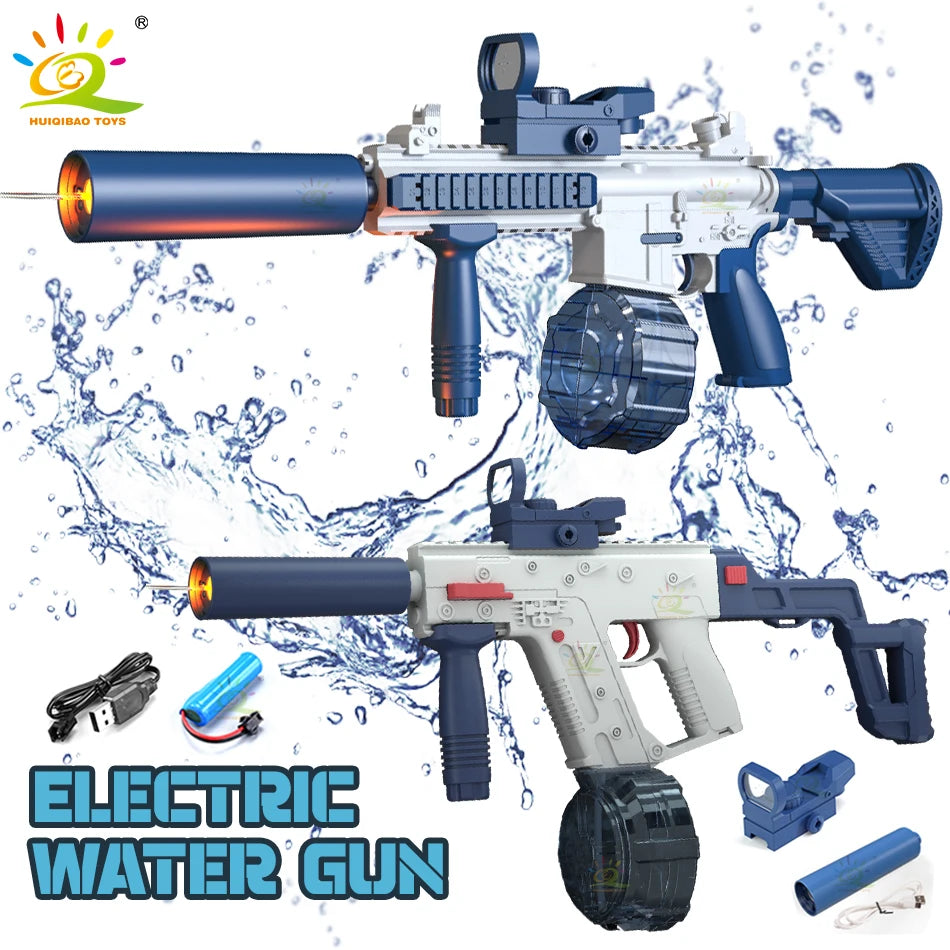 M416 QBZ95 Vector Summer Automatic Electric Fantasy Fire Light Water Gun Children Beach Outdoor Fight Toys for Boys Kids Gifts