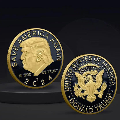 Buy 1 Get 2 - 2024 President Donald Trump Coin Gold Silver Plated Freedom Eagle Souvenir Coin Donald J Trump Of USA Great Again Souvenir Coins