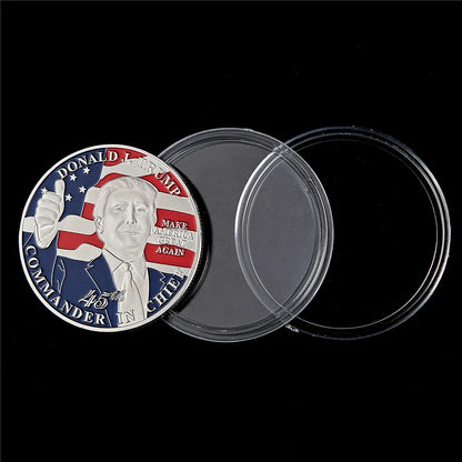 American 45th President Donald Trump Coin US White House The Statue of Liberty Silver Replica Coin Collection