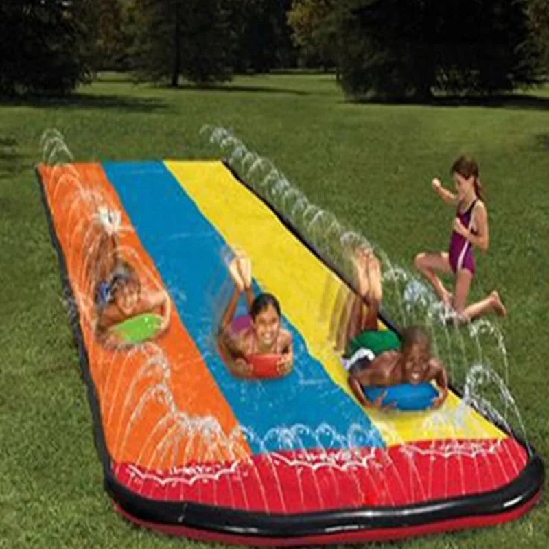 Summer Parent-child Outdoor Lawn Spray Surfboard Toy Games Center Backyard Inflatable Water Slide Pools Children Adult Toys Gift