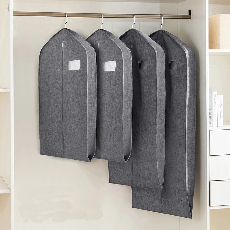 Cotton and Linen Style Oxford Cloth Hanging Garment Bag Organizer Storage Bag Cover Clothes Dust Cover Closet Dust Protector Bag