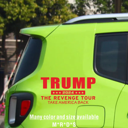 Car Trump 2024 THE REVENGE TOUR Stickers USA Pickup Truck Window Door Side Decor Decal Motor Vinyl Decoration Auto Accessories