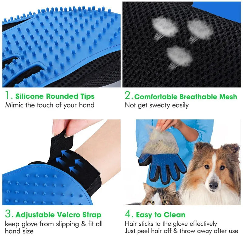 Silicone Rubber Glove for Pet Bath and Massage