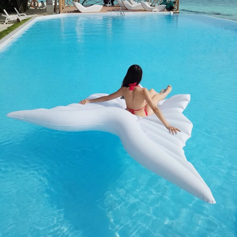 Ins Angel Wings Floating Row Floating Bed Mount Water Supplies Pool Floaties  Pool Floats  Inflatable Toys  Big Sea Mattress