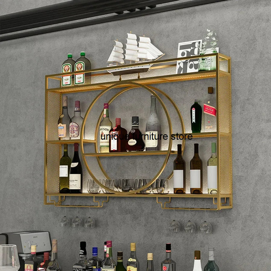 Wall Mount Wine Rack Bottle Holder Adapt Single Miniature Black Cup Glass Storage Wine Cabinet Decor Szafeczki Bar Furniture