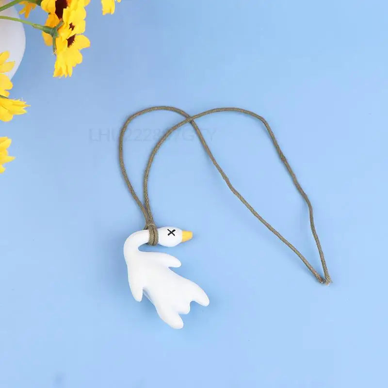 Swing Goose Car Pendant Funny Swing Duck Car Hanging Ornament Car Rear View Fragrance Decoration Accessories