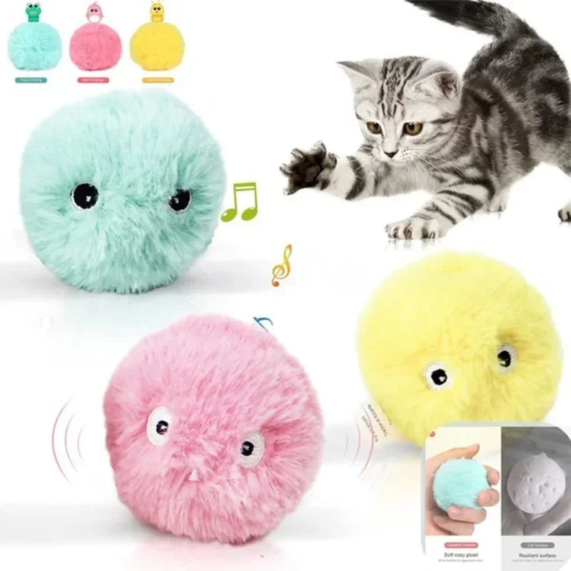 Interactive Cat Toy Mouse for Cats USB Charging Rotating Butterfly Noise Ball Boucing Fish Play-Catch Training Toy for Indoor