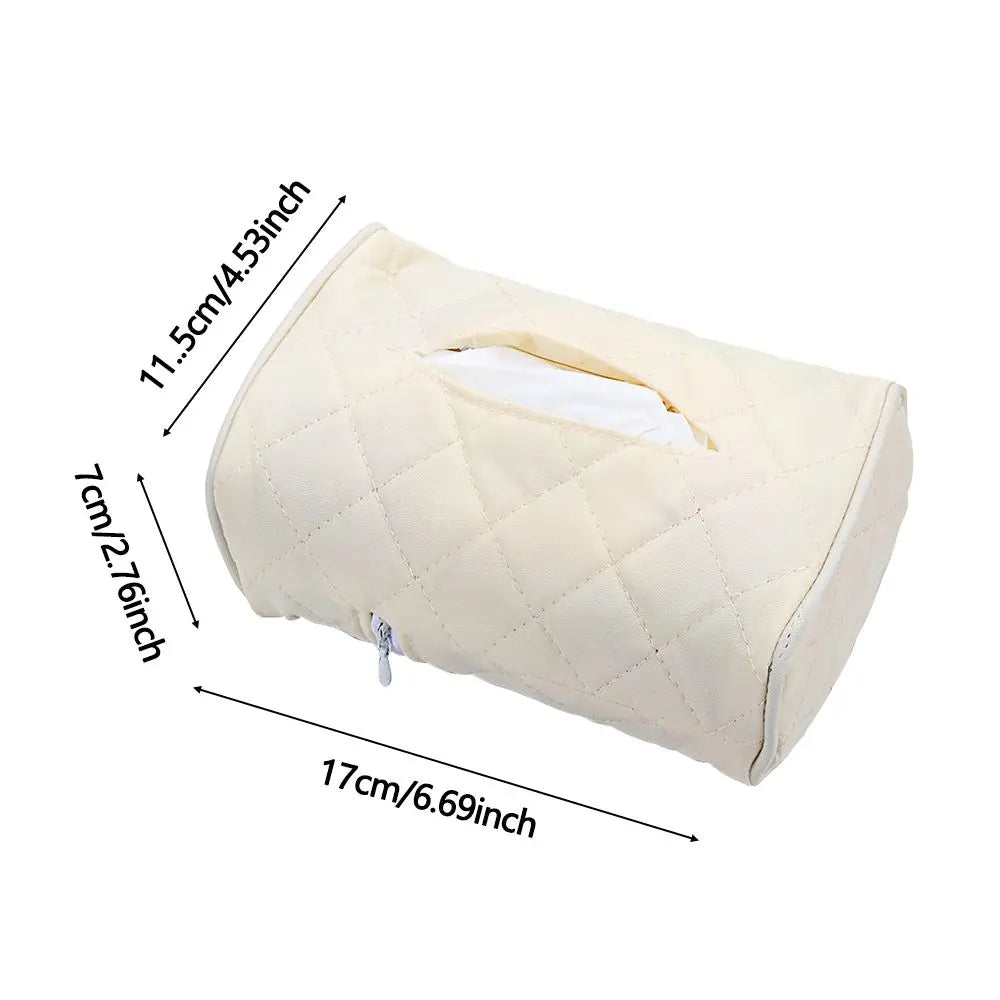 Back Seat Accessories Car Decoration Leather Napkin Bag Paper  Cover Tissue  Storage Box Organizer