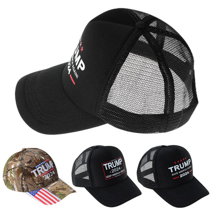 Trump 2024 US Flag Baseball Cap Trump Cotton Sunscreen Hats Adjustable Camo Trump Supporters Cap Trump Supporters Hat