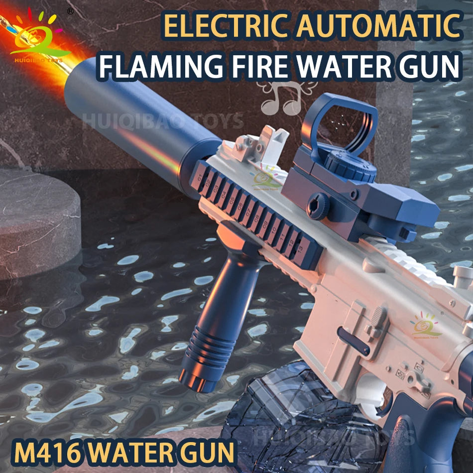 M416 QBZ95 Vector Summer Automatic Electric Fantasy Fire Light Water Gun Children Beach Outdoor Fight Toys for Boys Kids Gifts