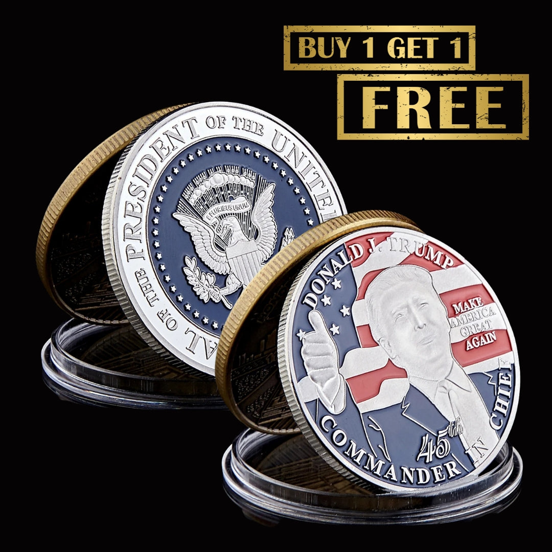 American 45th President Donald Trump Coin US White House The Statue of Liberty Silver Replica Coin Collection