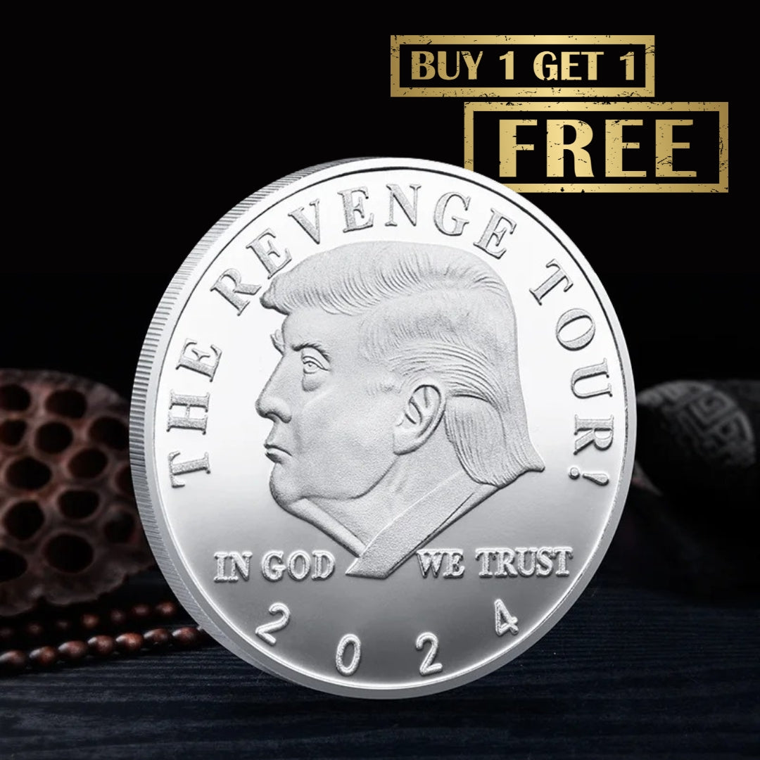 New 2024 President Donald Trump Silver Gold Plated EAGLE Commemorative Coin Donald J Trump Of US President THE REVENGE TOUR Coin