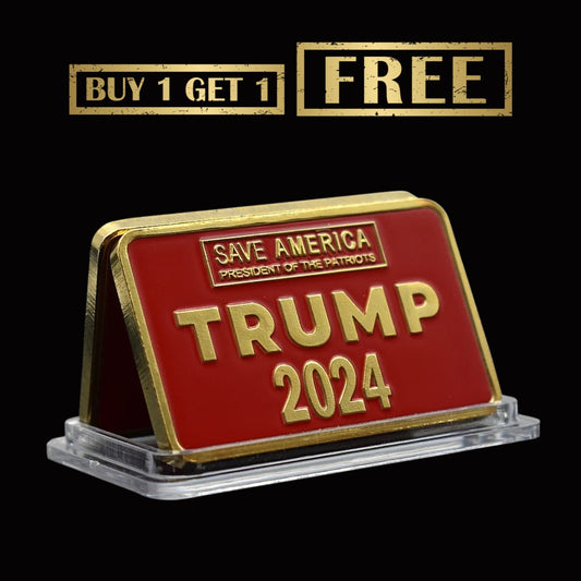 2024 Trump Gold Bar SAVE AMERICA Challenge Coin Metal Crafts Commemorative Collection Festival Gift